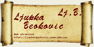 Ljupka Beoković vizit kartica
